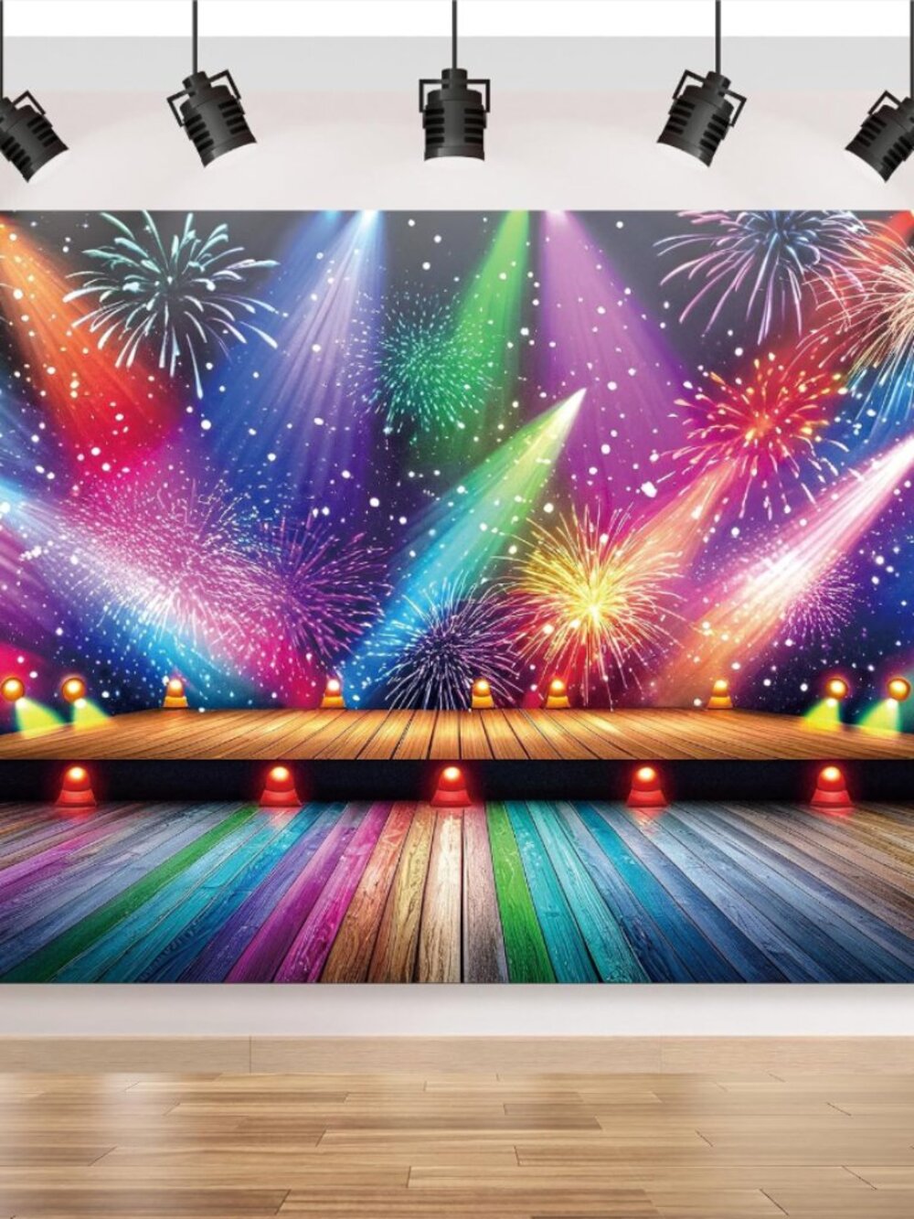 Rainbow Stage Disco Backdrop